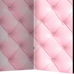 Wohnen Vintage Möbel*Leinwand Paravent in Rosa - Chesterfield - Mitalona