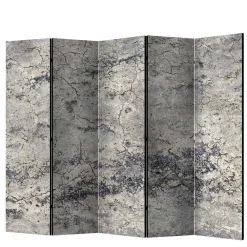 Wohnen Leinwand Paravent in Steinoptik Grau - Contessa