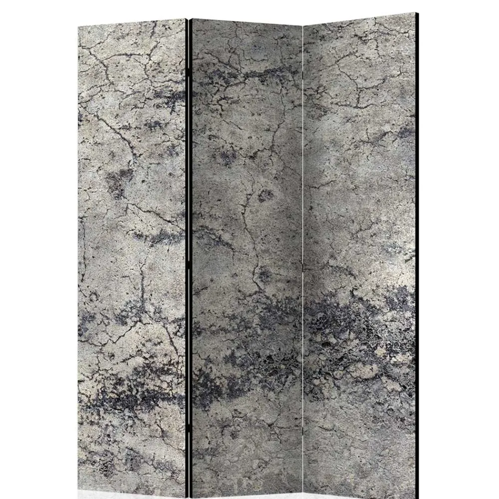 Wohnen Leinwand Paravent in Steinoptik Grau - Contessa