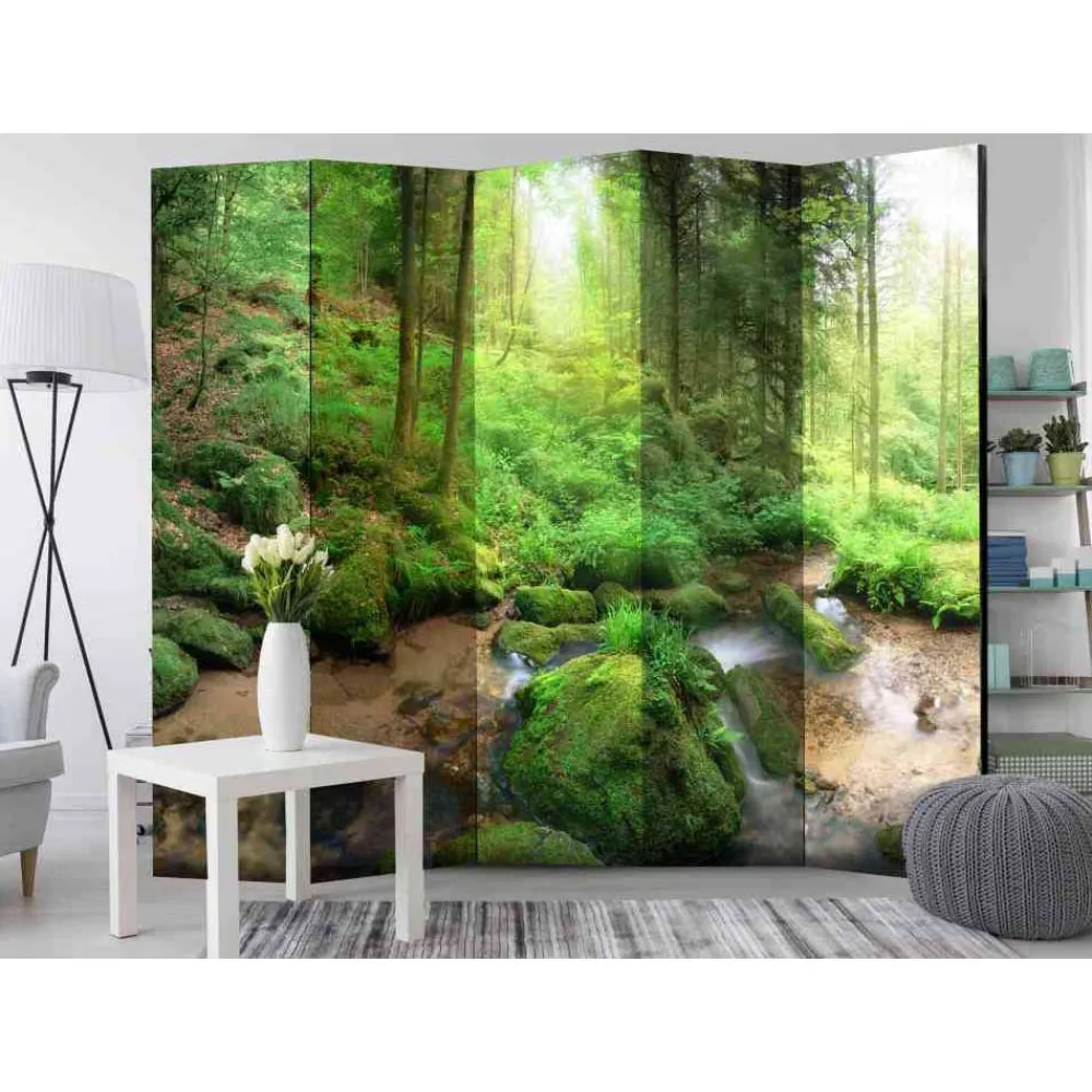 Wohnen Wohnzimmer-Regale|Paravents*Leinwand Raumtrenner Wald Landschaft - Habanna