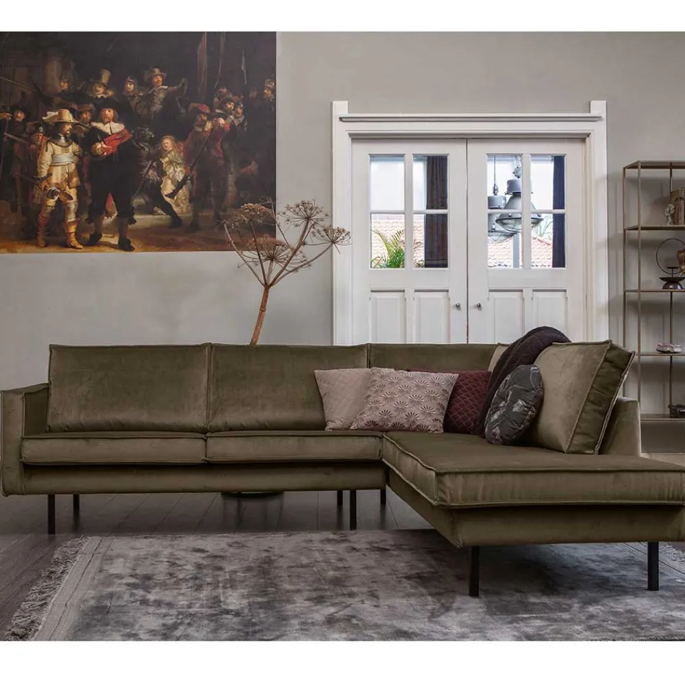 Wohnen L-Form Wohnzimmer Sofa in Taupe Samt - Museo