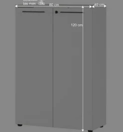 Wohnen Büroschränke*Lichtgrauer Aktenschrank 80x120x40 abschließbar - Ofledio