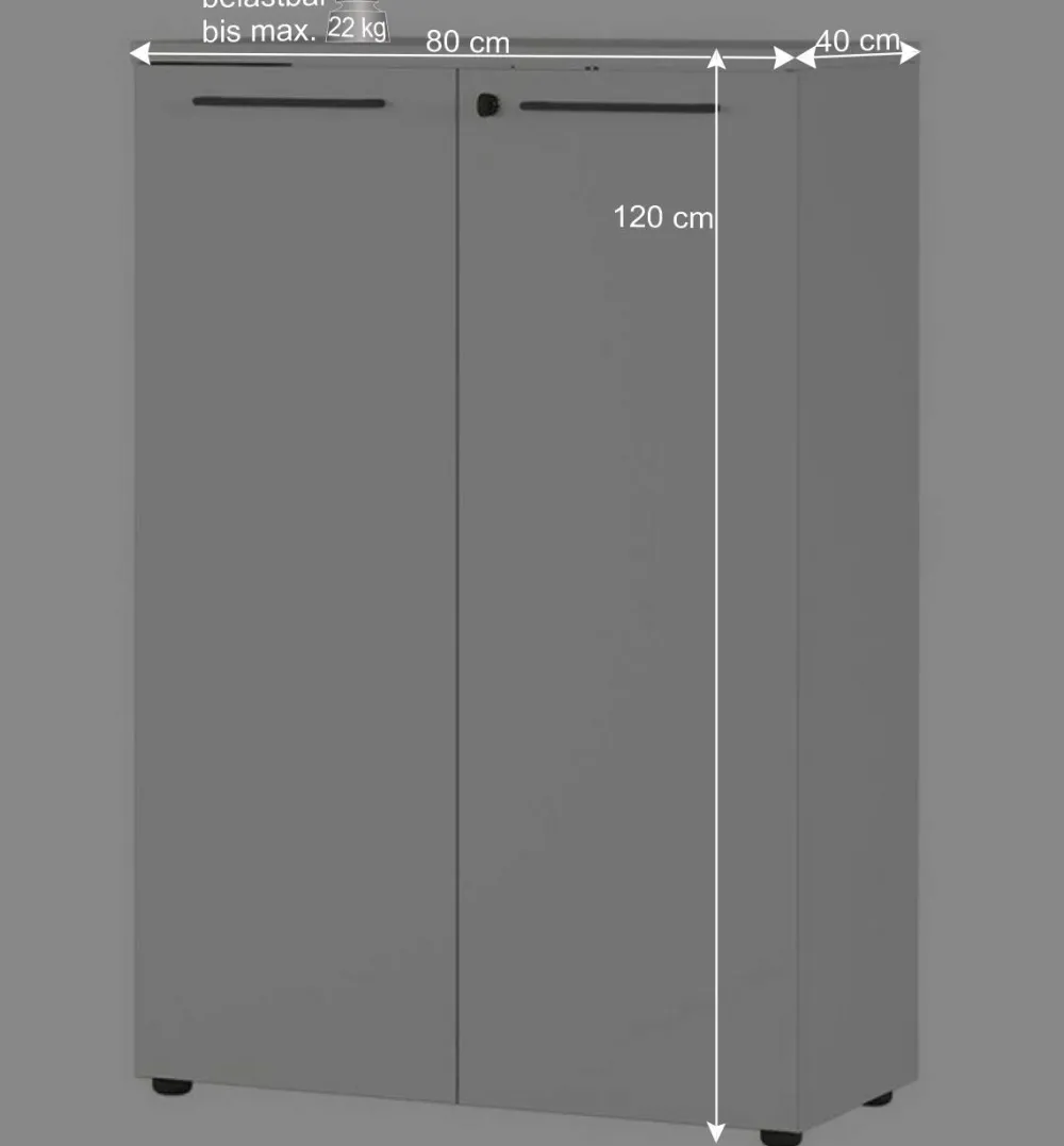 Wohnen Büroschränke*Lichtgrauer Aktenschrank 80x120x40 abschließbar - Ofledio