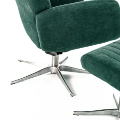 Wohnen Sessel & Hocker|Retro Möbel*Liegesessel & Hocker in Petrol Blau - Arizona (zweiteilig)