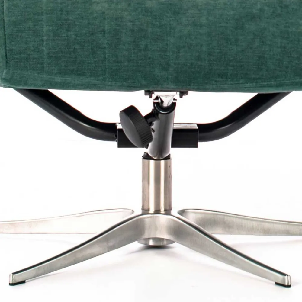 Wohnen Sessel & Hocker|Retro Möbel*Liegesessel & Hocker in Petrol Blau - Arizona (zweiteilig)