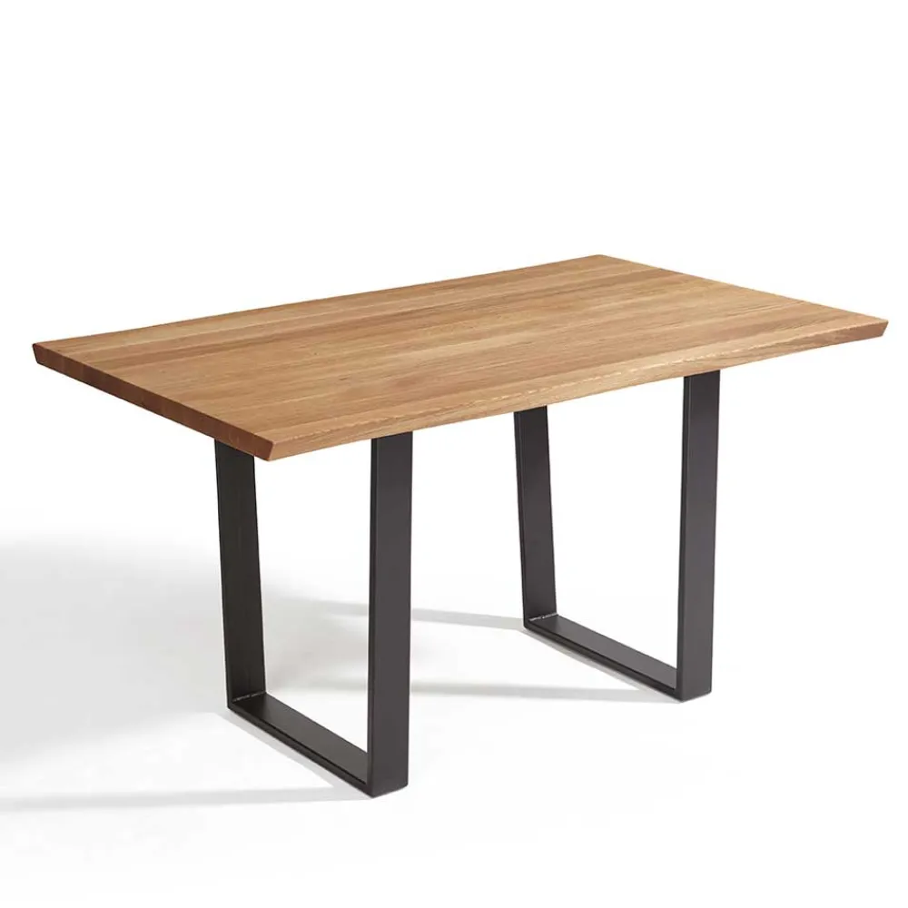 Wohnen Live Edge Esstisch aus Wildeiche & Stahl - Sympatia