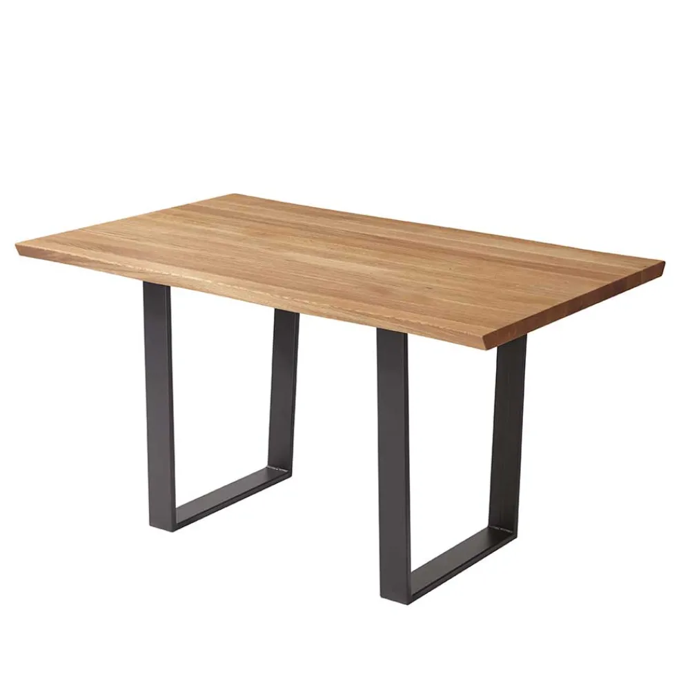 Wohnen Live Edge Esstisch aus Wildeiche & Stahl - Sympatia