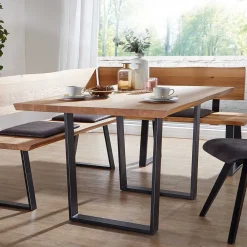 Wohnen Live Edge Esstisch aus Wildeiche & Stahl - Sympatia