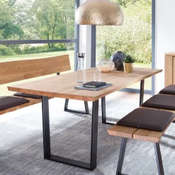 Wohnen Live Edge Esstisch aus Wildeiche & Stahl - Sympatia