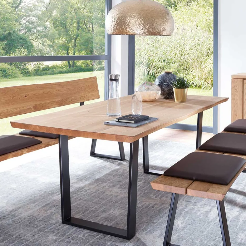 Wohnen Live Edge Esstisch aus Wildeiche & Stahl - Sympatia