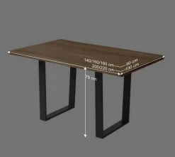 Wohnen Live Edge Esstisch aus Wildeiche & Stahl - Sympatia