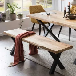 Wohnen Schwarze Möbel|Küchenbänke*Living Edge Bank aus Eiche Massivholz - Macress