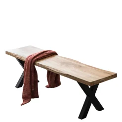 Wohnen Schwarze Möbel|Küchenbänke*Living Edge Bank aus Eiche Massivholz - Macress