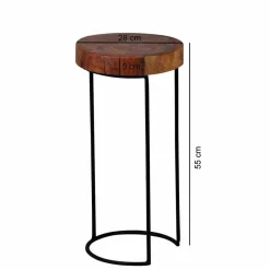 Wohnen Massivholzmöbel|Küchentische*Loft Design Beistelltischchen Bebevos rustikal