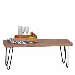 Wohnen Loft Style Essbank mit Massivholz Akazie Lariona & Metall