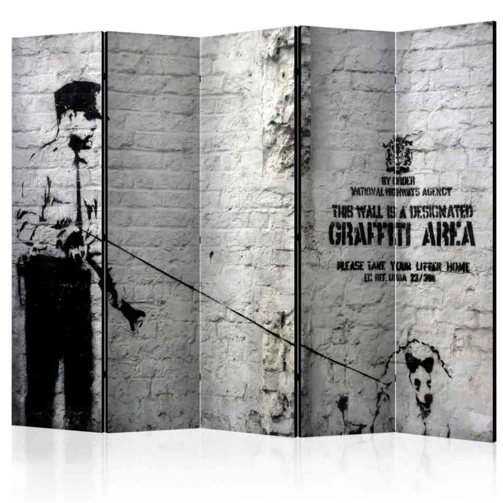 Kinder Wohnen Loft Style Paravent mit Graffiti Mauer - Jeanys