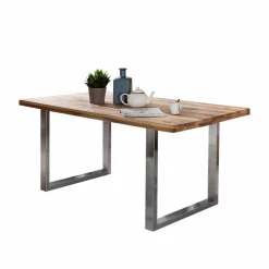 Wohnen Loft Möbel|Industrial Möbel*Loft Tisch Nestore aus Eiche und Edelstahl