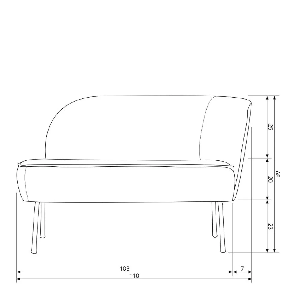 Wohnen Lounge Couch in Khaki mit Schwarz - Cuba