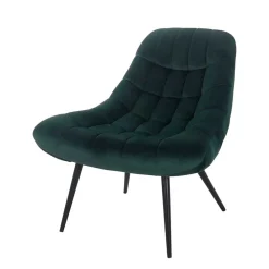 Wohnen Retro Möbel|Sessel & Hocker*Lounge Samtstuhl in Dunkelgrün - Tomjan