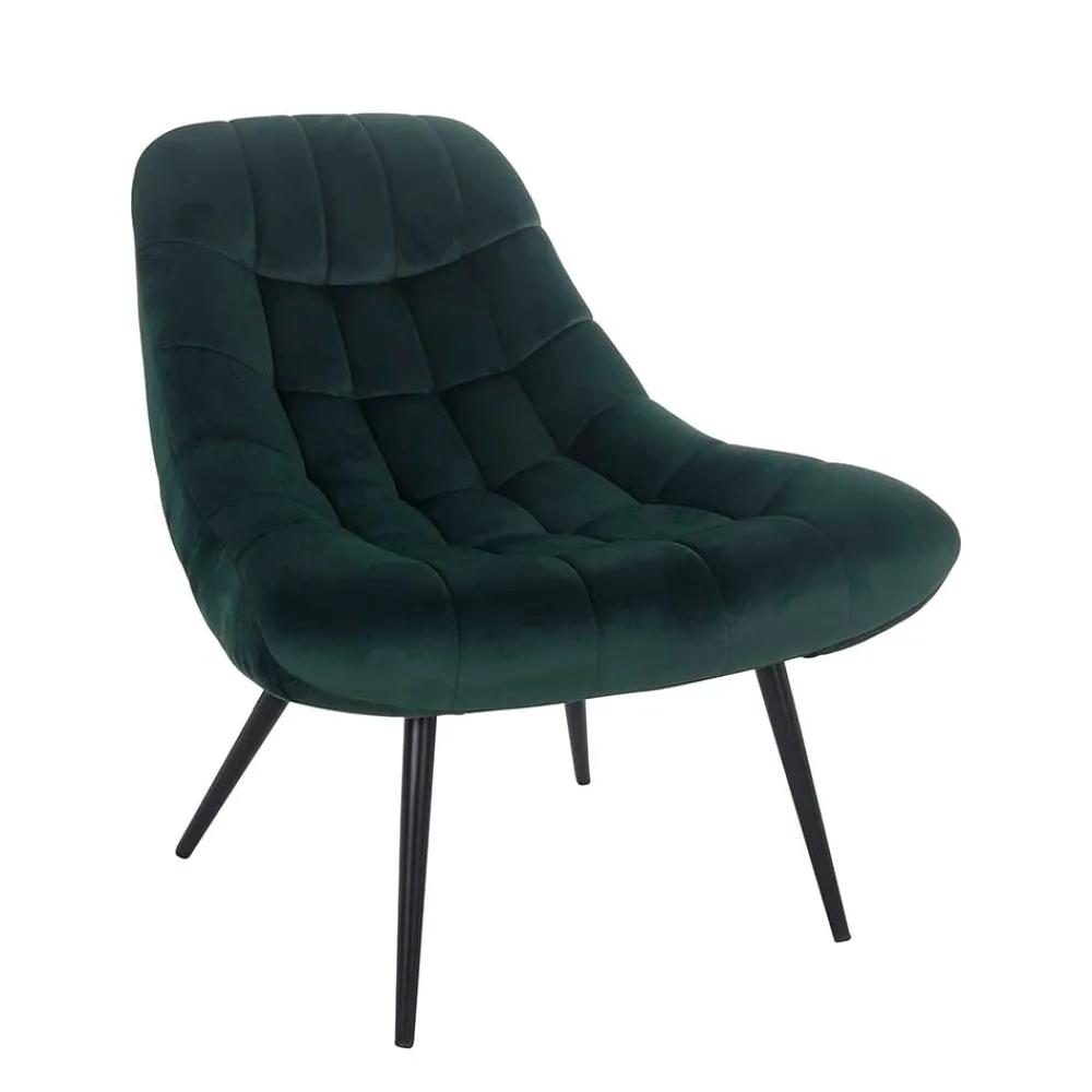 Wohnen Retro Möbel|Sessel & Hocker*Lounge Samtstuhl in Dunkelgrün - Tomjan