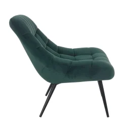 Wohnen Retro Möbel|Sessel & Hocker*Lounge Samtstuhl in Dunkelgrün - Tomjan