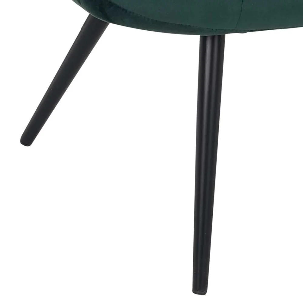 Wohnen Retro Möbel|Sessel & Hocker*Lounge Samtstuhl in Dunkelgrün - Tomjan