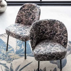 Wohnen Retro Möbel|Sessel*Lounge Sessel aus Samt mit floralem Dessin - Rosco