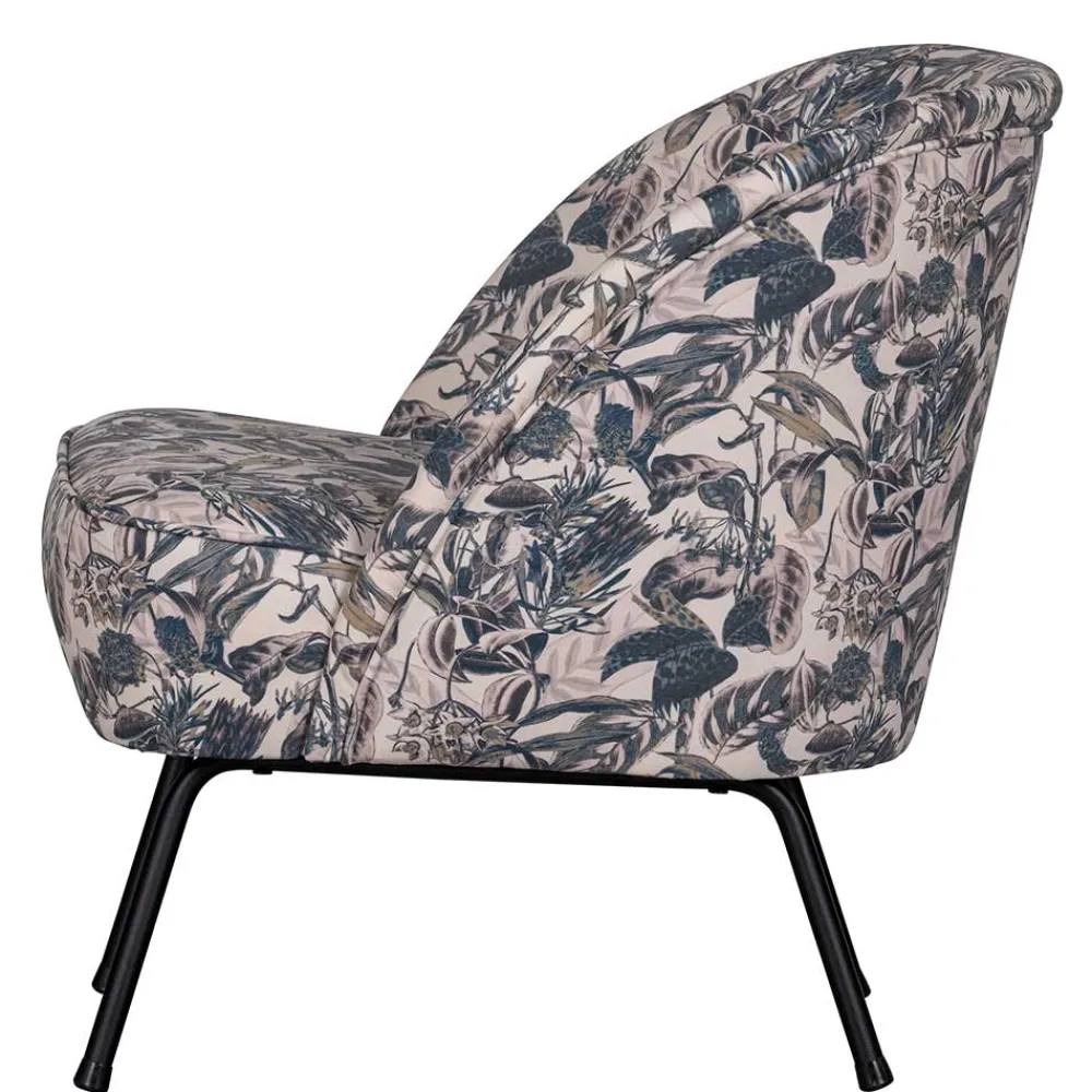 Wohnen Retro Möbel|Sessel*Lounge Sessel aus Samt mit floralem Dessin - Rosco