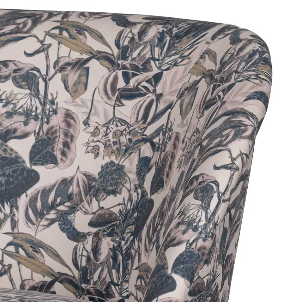 Wohnen Retro Möbel|Sessel*Lounge Sessel aus Samt mit floralem Dessin - Rosco