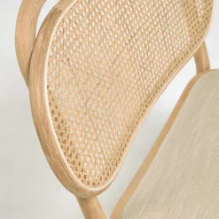 Wohnen Lounge Stuhl mit Wiener Geflecht & Stoffsitz - Ensemble