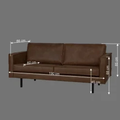 Wohnen Schwarze Möbel|Braune Möbel*Loungecouch Adira in Cognac Braun