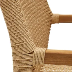 Wohnen Loungesessel aus Geflecht und Teakholz - Comrinaca