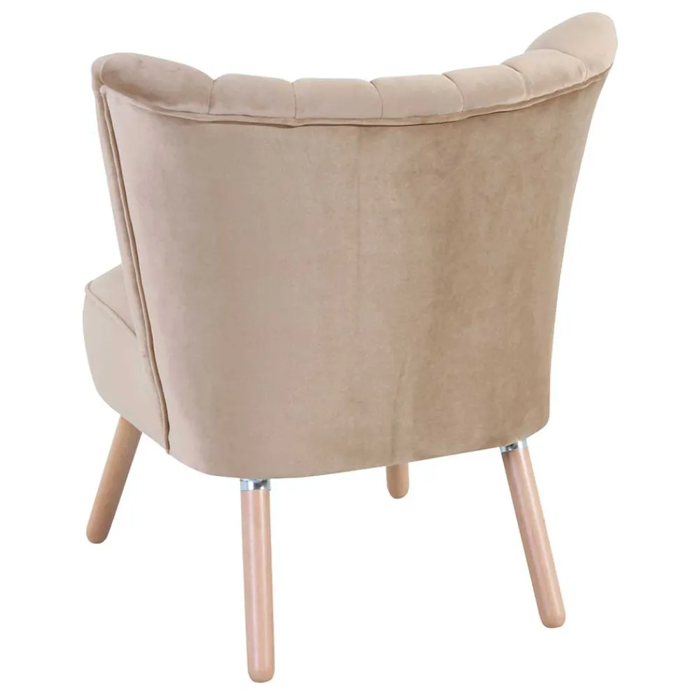 Wohnen Sessel & Hocker|Retro Möbel*Loungesessel in Beige und Buche Natur - Lianzo
