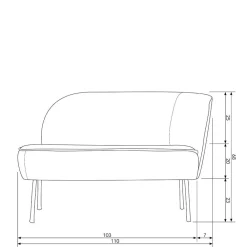 Wohnen Retro Möbel|Sofas*Loungesofa aus Boucle Stoff in Beige - Laderla