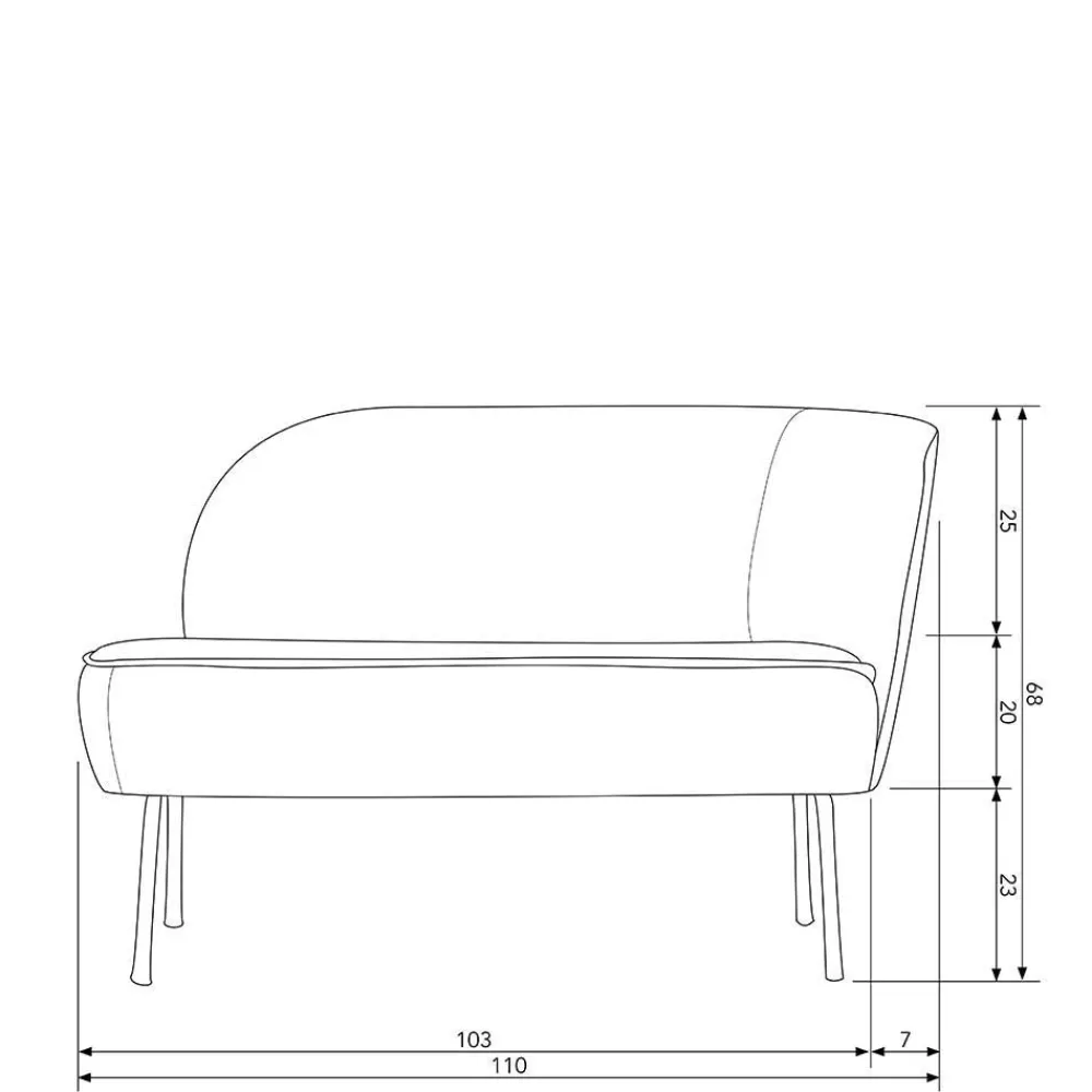 Wohnen Retro Möbel|Sofas*Loungesofa aus Boucle Stoff in Beige - Laderla