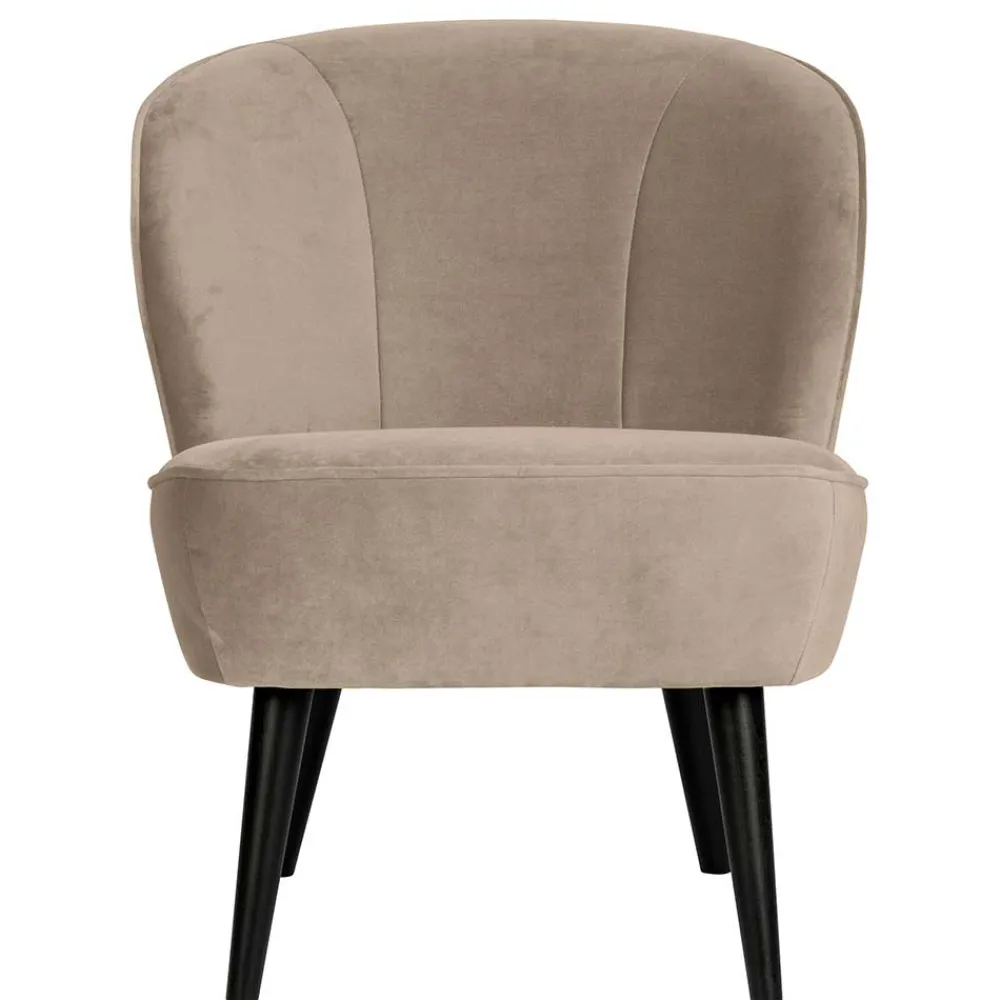 Wohnen Loungestuhl aus Samt in Khaki - Griffina