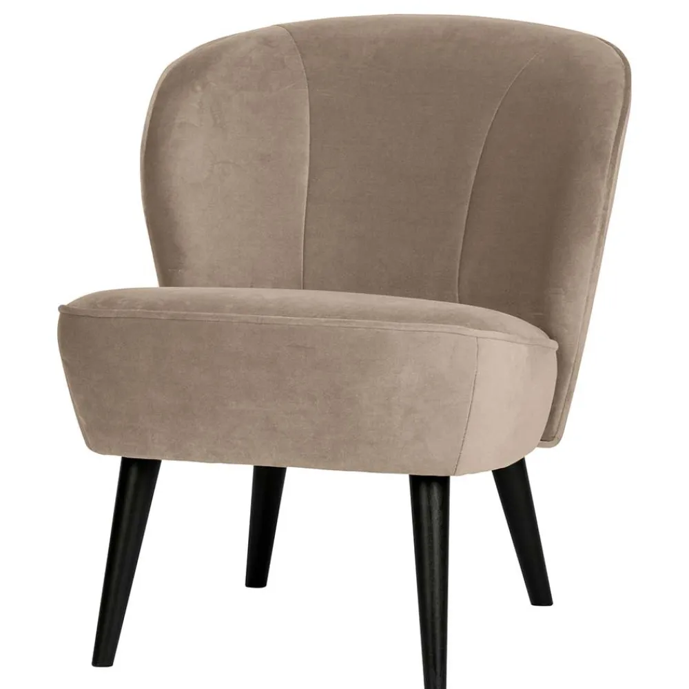 Wohnen Loungestuhl aus Samt in Khaki - Griffina