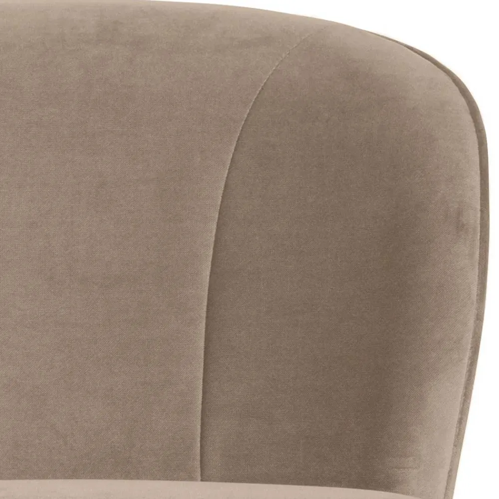 Wohnen Loungestuhl aus Samt in Khaki - Griffina