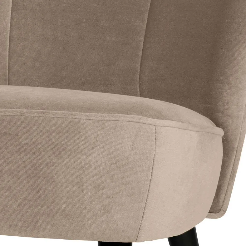 Wohnen Loungestuhl aus Samt in Khaki - Griffina