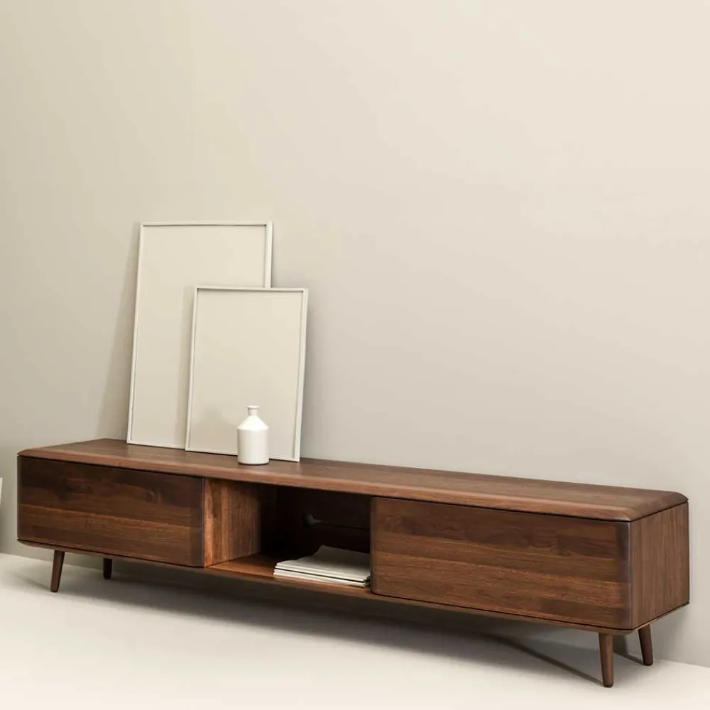 Wohnen Lowboard für Fernseher aus Nussbaum - Rivossa
