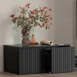 Wohnen Lowboard in Schwarz Kiefer - Gelvins