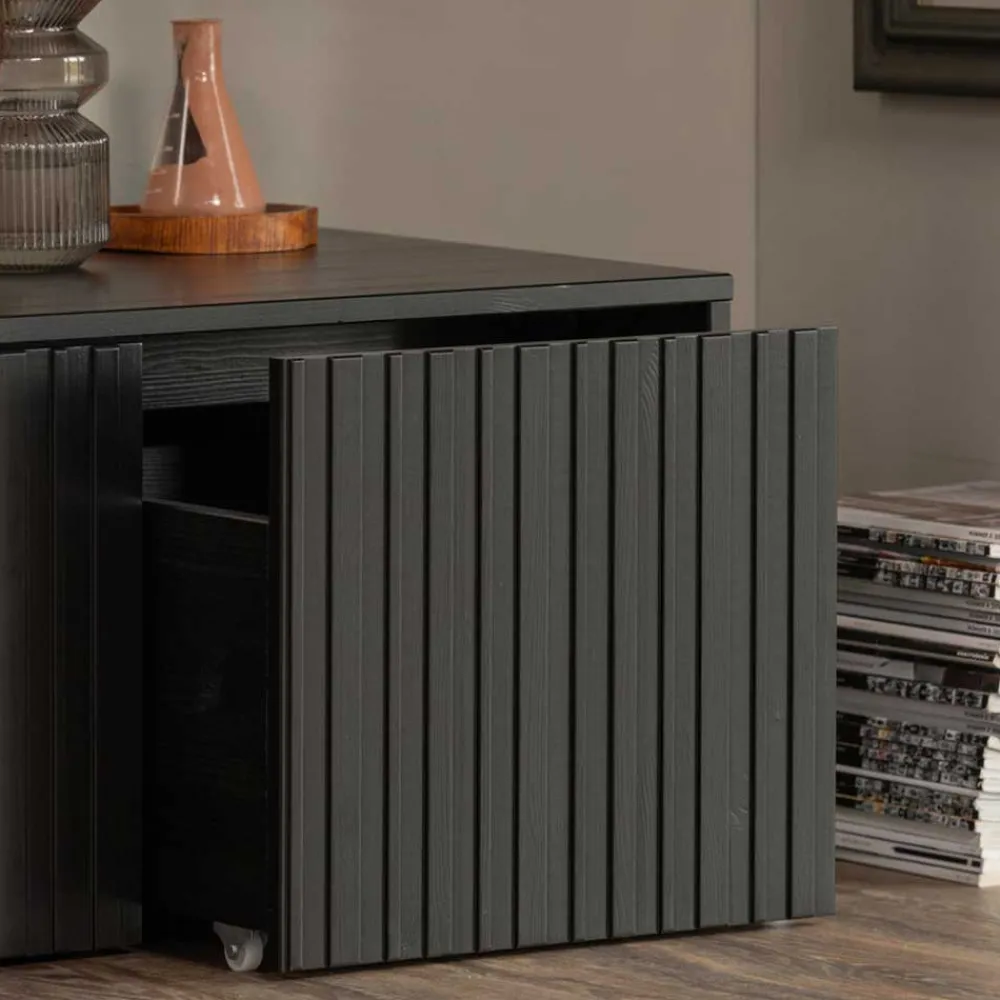 Wohnen Lowboard in Schwarz Kiefer - Gelvins