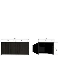 Wohnen Lowboard in Schwarz Kiefer - Gelvins