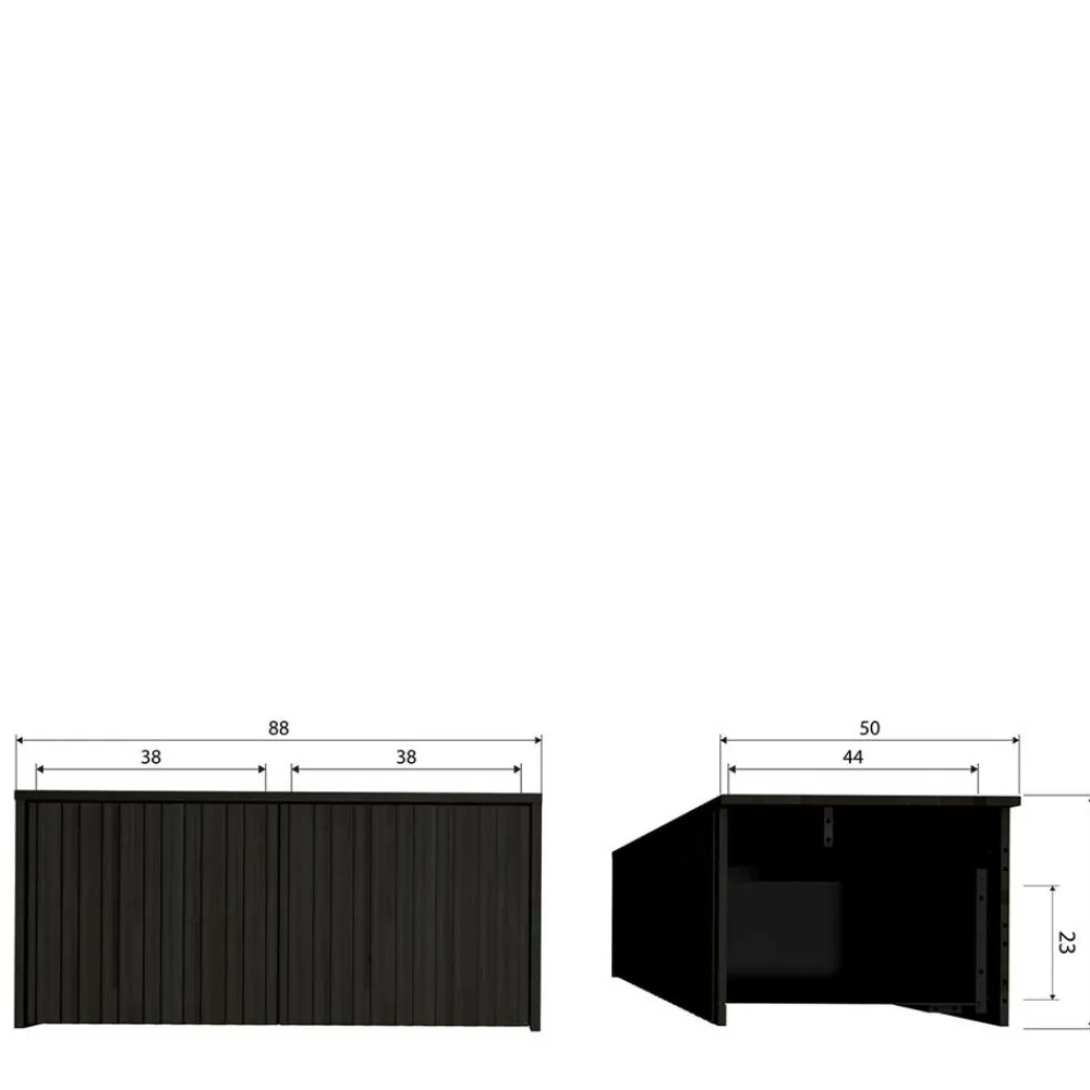 Wohnen Lowboard in Schwarz Kiefer - Gelvins