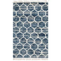 Wohnen Teppiche*Läufer Teppich in drei Größen in Blau und Creme - Addagio