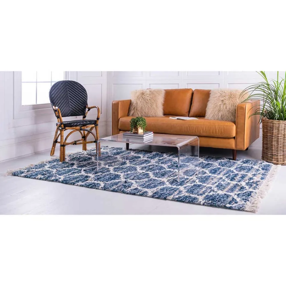 Wohnen Teppiche*Läufer Teppich in drei Größen in Blau und Creme - Addagio