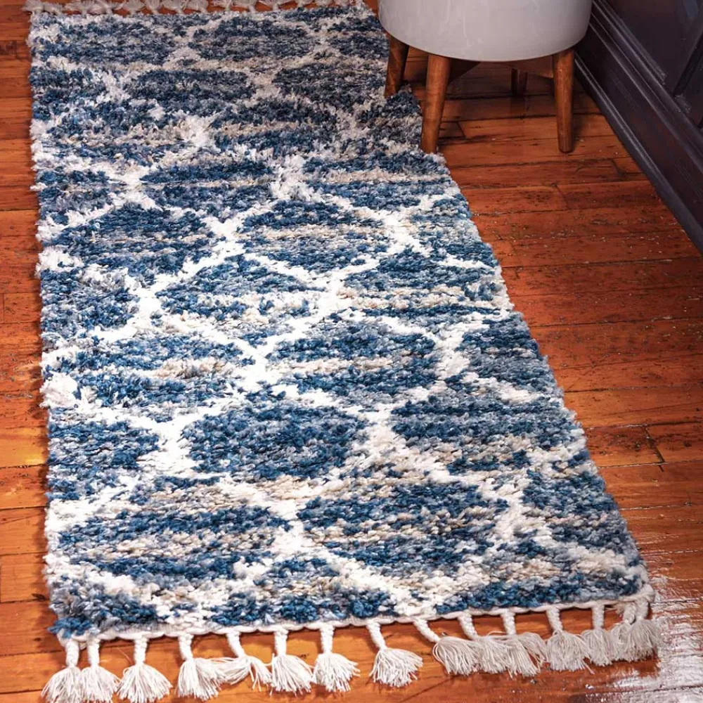 Wohnen Teppiche*Läufer Teppich in drei Größen in Blau und Creme - Addagio