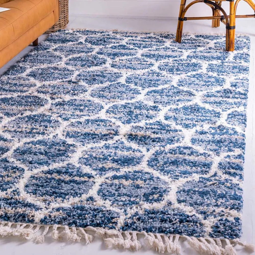 Wohnen Teppiche*Läufer Teppich in drei Größen in Blau und Creme - Addagio