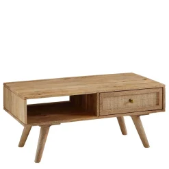 Wohnen Mangoholz Couchtisch mit Fach & Schublade - Kanados