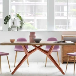 Wohnen Mangoholz Essenstisch mit Eisengestell - Cemza